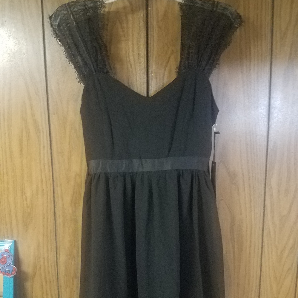 Forever 21 NWT black eyelash lace skater dress S